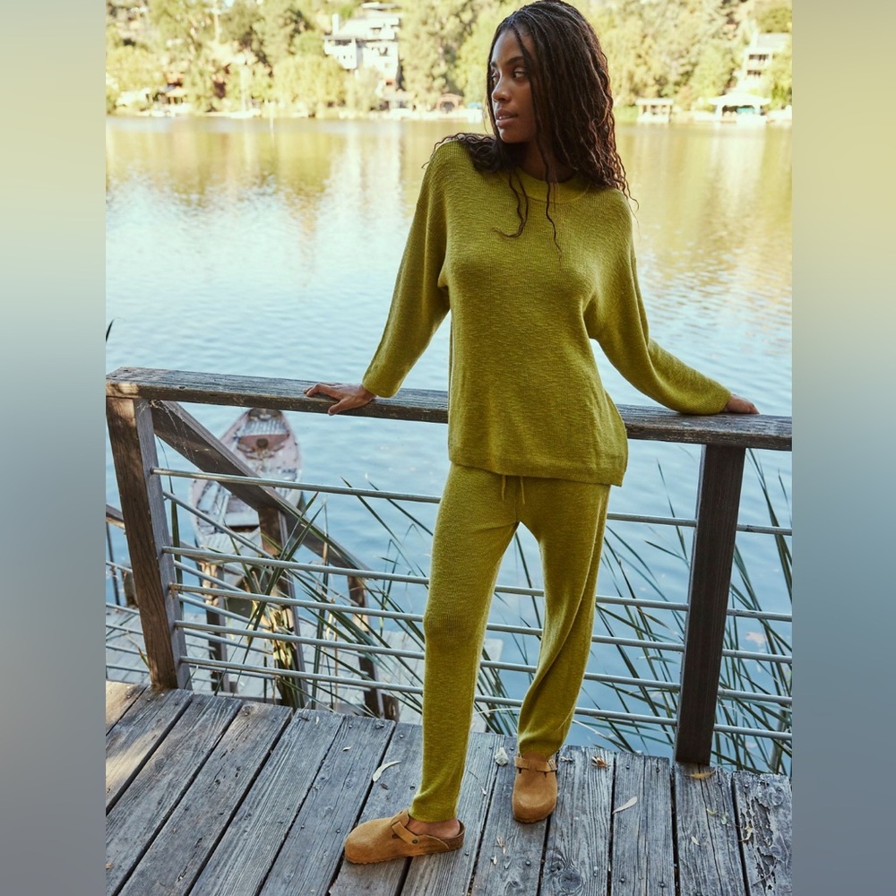 Free People Malibu Solid Pant Set🍋‍🟩(flaw)